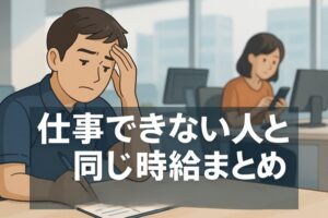 仕事ができない人と同じ時給について
