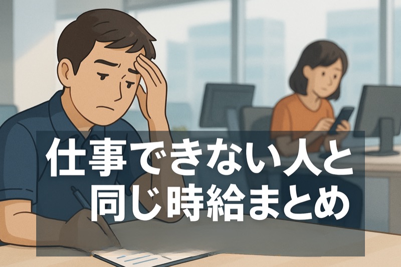 仕事ができない人と同じ時給について
